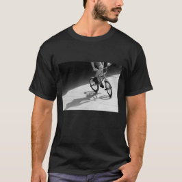 Camiseta fotografia branca preta do grunge da bicicleta bmx