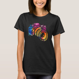 Camiseta Fotografia com Fotógrafo de Câmera Colorida