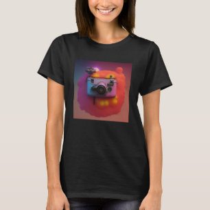 Camiseta Fotografia da câmara técnica Wow colorida retrorre