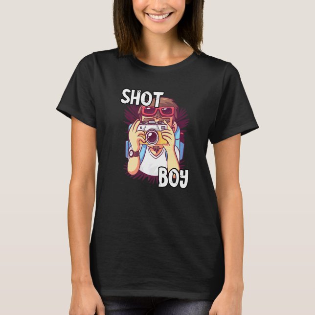 Camiseta Fotografia da câmera fotográfica Shot Boy Fotograf (Frente)