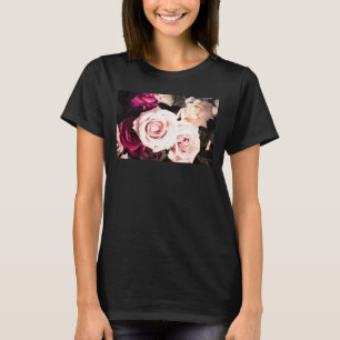Camiseta Fotografia de Rosa Pastel Floral Rosa