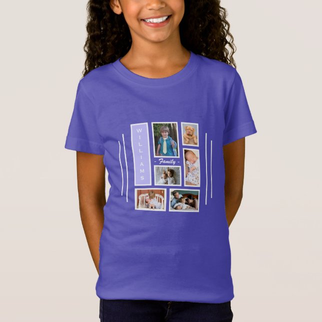 Camiseta Fotografia De Tendência Gelada Roxo Para Meninas (Frente)
