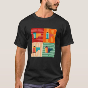 Camiseta Fotografia De Vintagem Do Roll De Película Analógi
