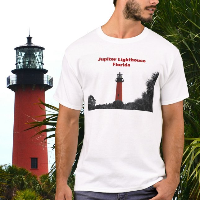 Camiseta Fotografia do Farol Vermelho Júpiter Flórida (Criador carregado)