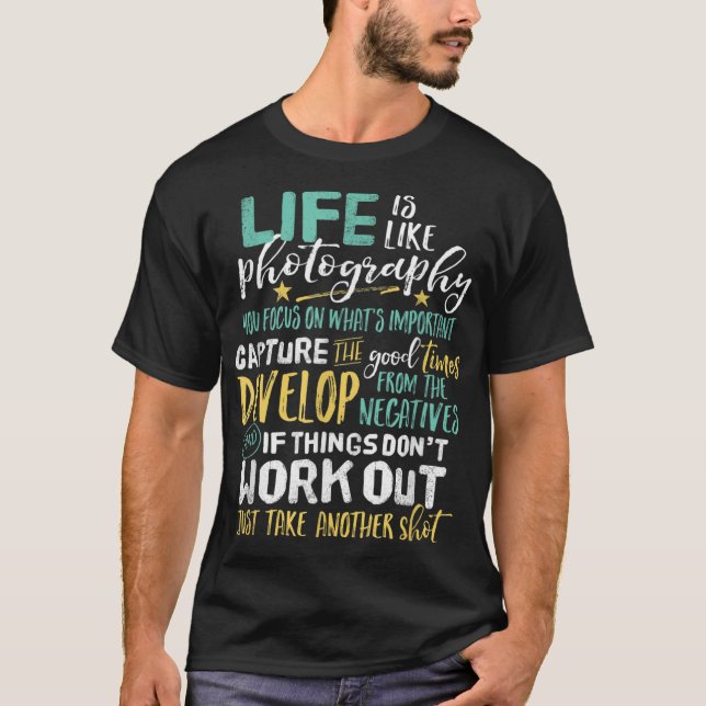 Camiseta Fotografia Inspiracional Citação de Vida (Frente)