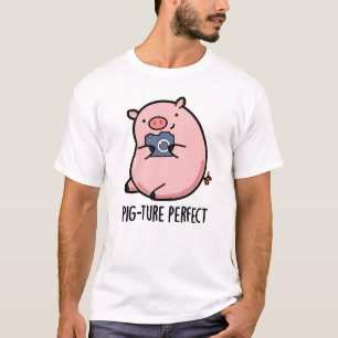 Camiseta Fotografia Perfeita Engraçada Porco