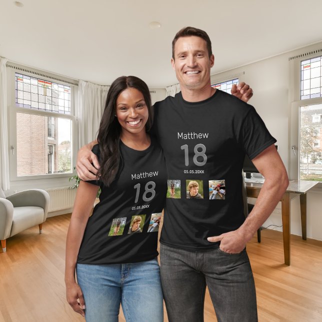 Camiseta Fotografia personalizada de 18 anos, garoto monogr (Criador carregado)