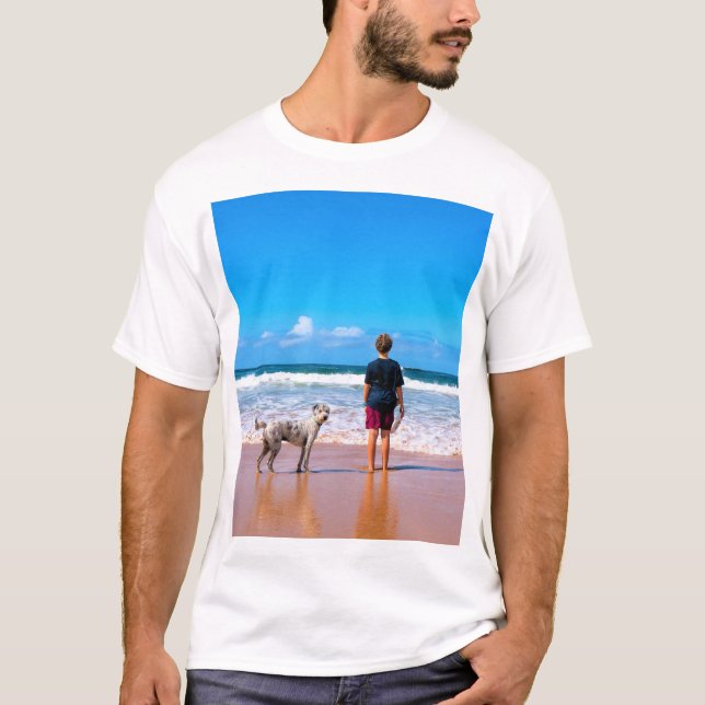 Camiseta Fotografia Personalizada Mostra Fotografias De Pet (Frente)