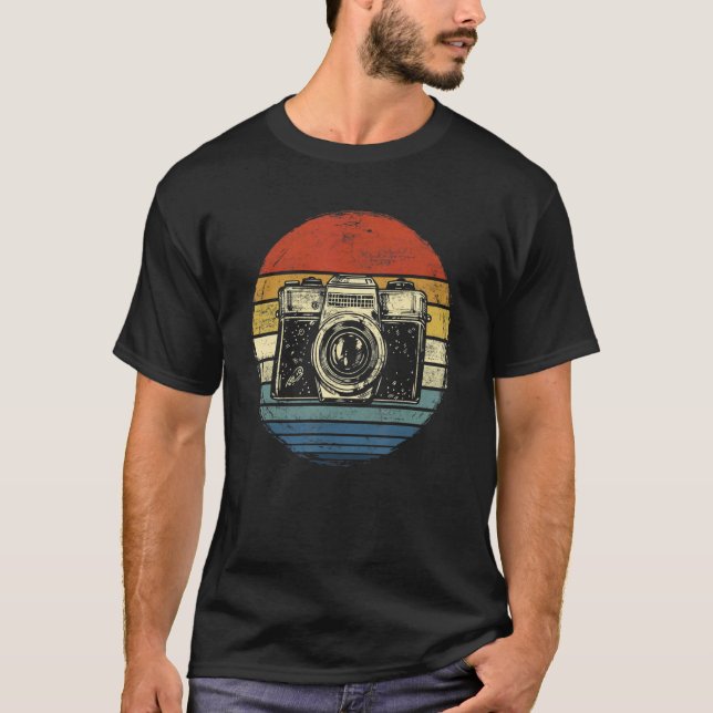 Camiseta Fotografia retrógrada da câmera Vintage (Frente)