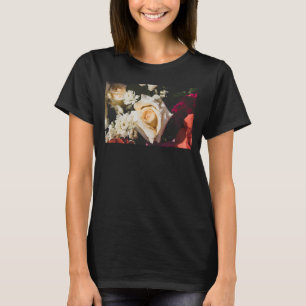 Camiseta Fotografia Rosa Branca Feminina