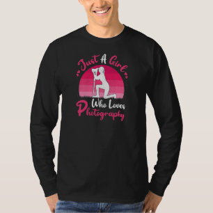 Camiseta Fotografia Vintage Apenas Uma Garota Que Ama Foto