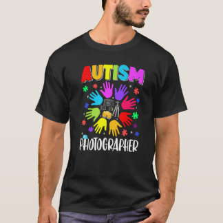 Camiseta Fotógrafo Autismo Quebra-cabeça Conscientização do