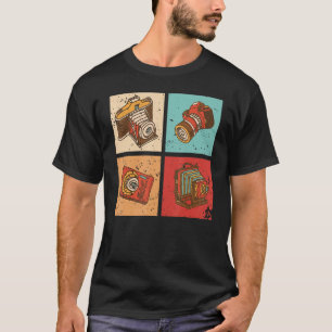 Camiseta Fotógrafo Câmera Arte Fotográfica Vintage Homens