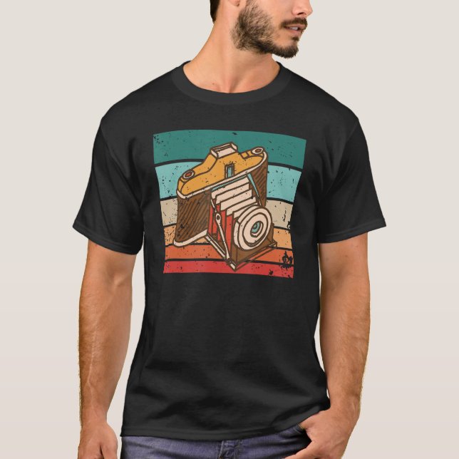 Camiseta Fotógrafo Câmera Vintage Fotografia Homens (Frente)