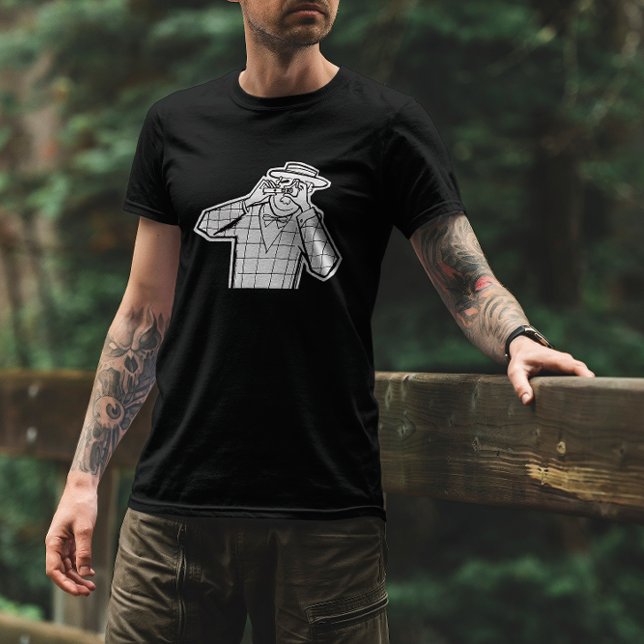 Camiseta Fotógrafo com caricatura de câmara de espião vinta (Criador carregado)