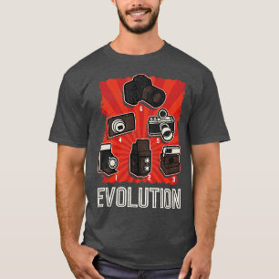 Camiseta Fotógrafo Da Evolução Da Câmera Engraçado E Bonito
