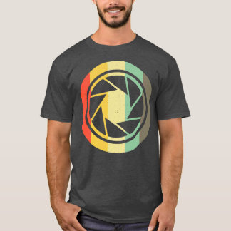 Camiseta Fotógrafo da lente da câmara de abertura