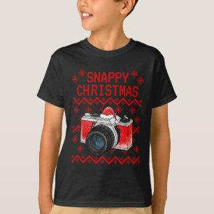 Camiseta Fotógrafo de Câmera de Natal Feio Fotografia de Na