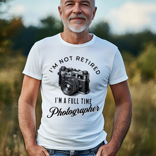 Camiseta Fotógrafo de Cheio Aposentado (Criador carregado)