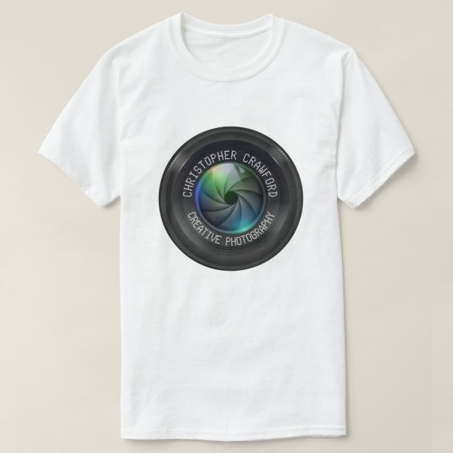 Camiseta Fotógrafo e objectiva do negócio da fotografia (Frente do Design)