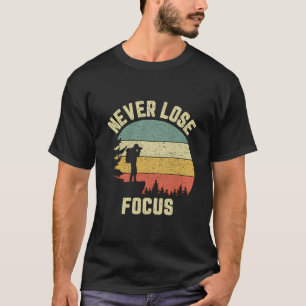 Camiseta Fotógrafo Engraçado Camera Camera Nunca Foco Perde