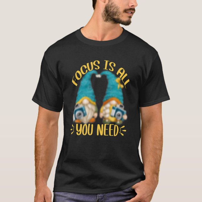 Camiseta Fotógrafo Escolar E Focar Citação Com Gn Da Câmera (Frente)