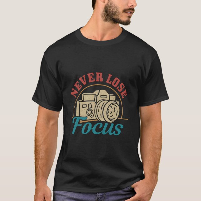 Camiseta Fotógrafo Nunca Perde o Foco Câmera Fotografia (Frente)