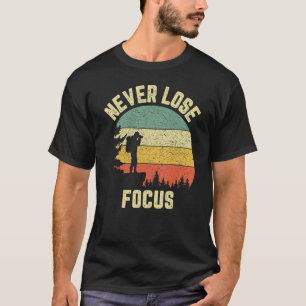 Camiseta Fotógrafo Nunca Perde o Foco Fotografia Câmera