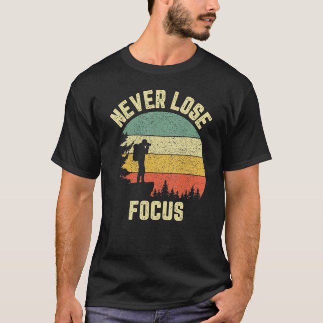 Camiseta Fotógrafo Nunca Perde o Foco Fotografia Câmera (Frente)