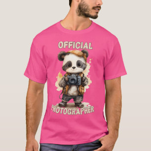 Camiseta Fotógrafo Oficial Panda Fofinho Evento Divertido F