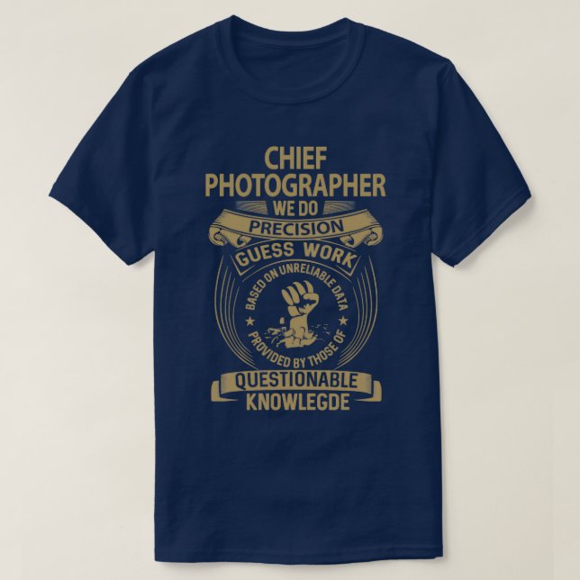 Camiseta Fotógrafo Principal: Fazemos Item de Oferta de Tra (Frente do Design)