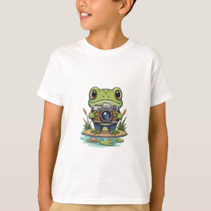 Camiseta Fotógrafo Sapo com Crianças e Câmera
