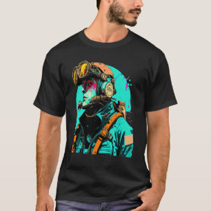 Camiseta Fotógrafo Subaquático Pai de Mergulho Estilo Pop