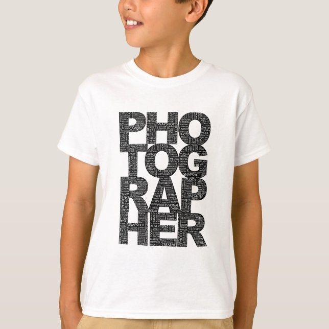 Camiseta Fotógrafo - Texto Preto (Frente)