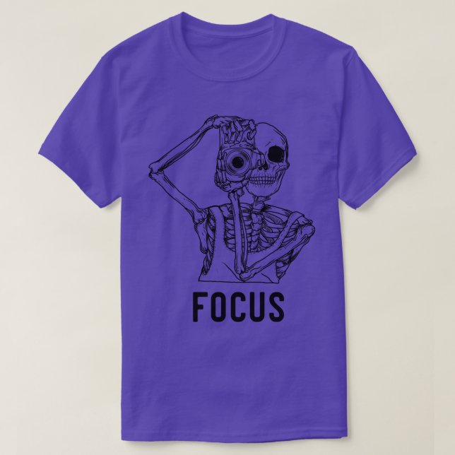 Camiseta Fotógrafos - Foco do esqueleto (Frente do Design)