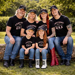 Camiseta Fotos da Família de 4 de Julho Nascido para Andar