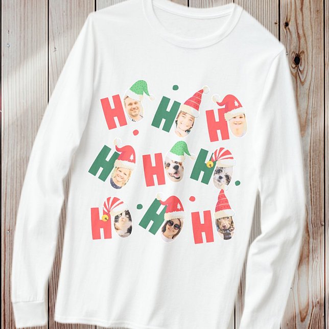 Camiseta Fotos da Família Nove, Cute Santa Hats (Criador carregado)