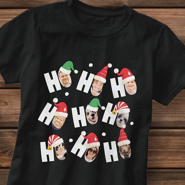 Camiseta Fotos da Família Nove, Cute Santa Hats (Criador carregado)