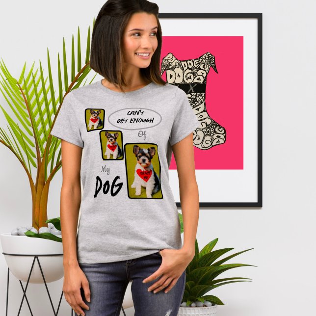 Camiseta Fotos de 3 painéis crio/personalizado de cães (Criador carregado)