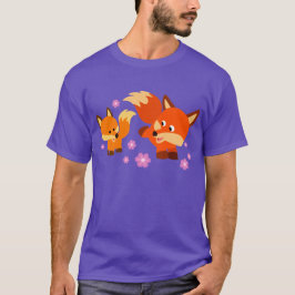 Camiseta Fotos de Cartoon Bonitas Foxes T-Shirt
