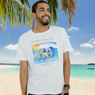 Camiseta Fotos de Família Férias de Verão de Surf na Praia