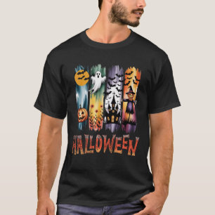 Camiseta Fotos do Dia das Bruxas com fantasmas e espasmos