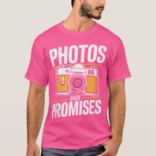 Camiseta Fotos em vez de Promessas Fotógrafo Divertido Foto