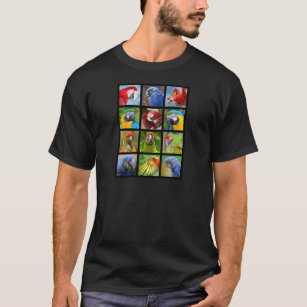 Camiseta Fotos mosaicas de papagaios