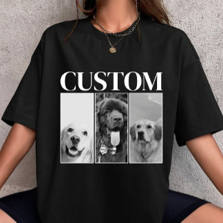 Camiseta Fotos personalizadas de cachorro gato Vintage Cust