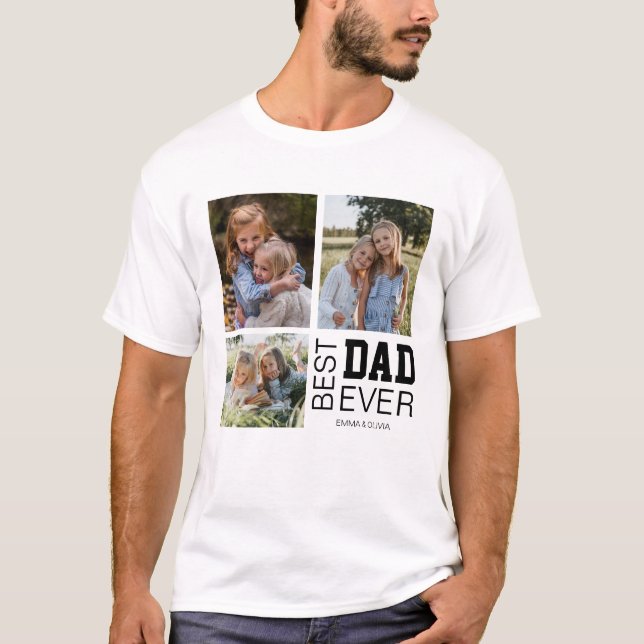 Camiseta Fotos personalizadas do melhor Pai (Frente)