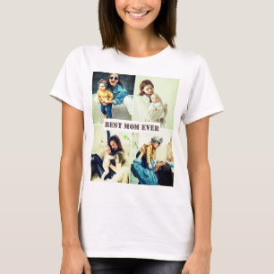 Camiseta Fotos personalizadas x4 com texto