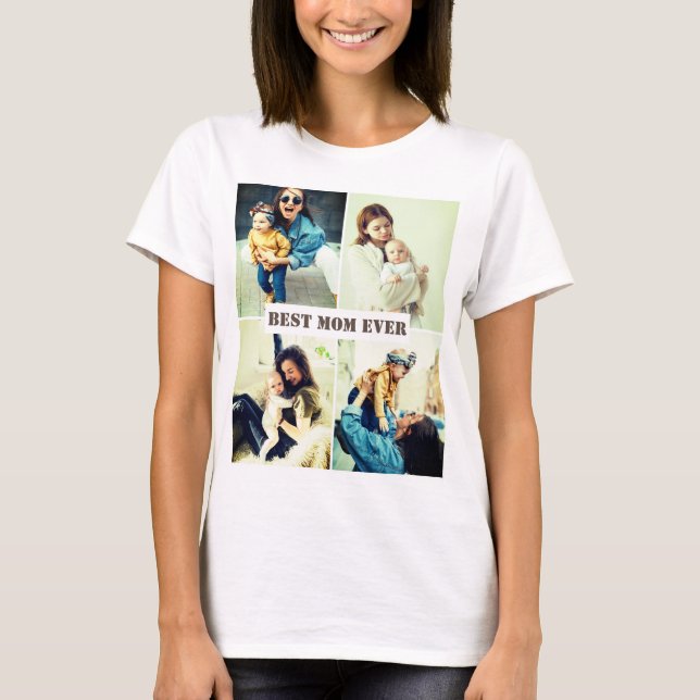 Camiseta Fotos personalizadas x4 com texto (Frente)