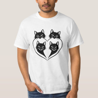 Camiseta Four Cats One Heart – Cute Family Cat Love T-Shirt