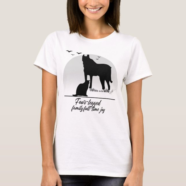 Camiseta Four-legged family, full-time joy (Frente)